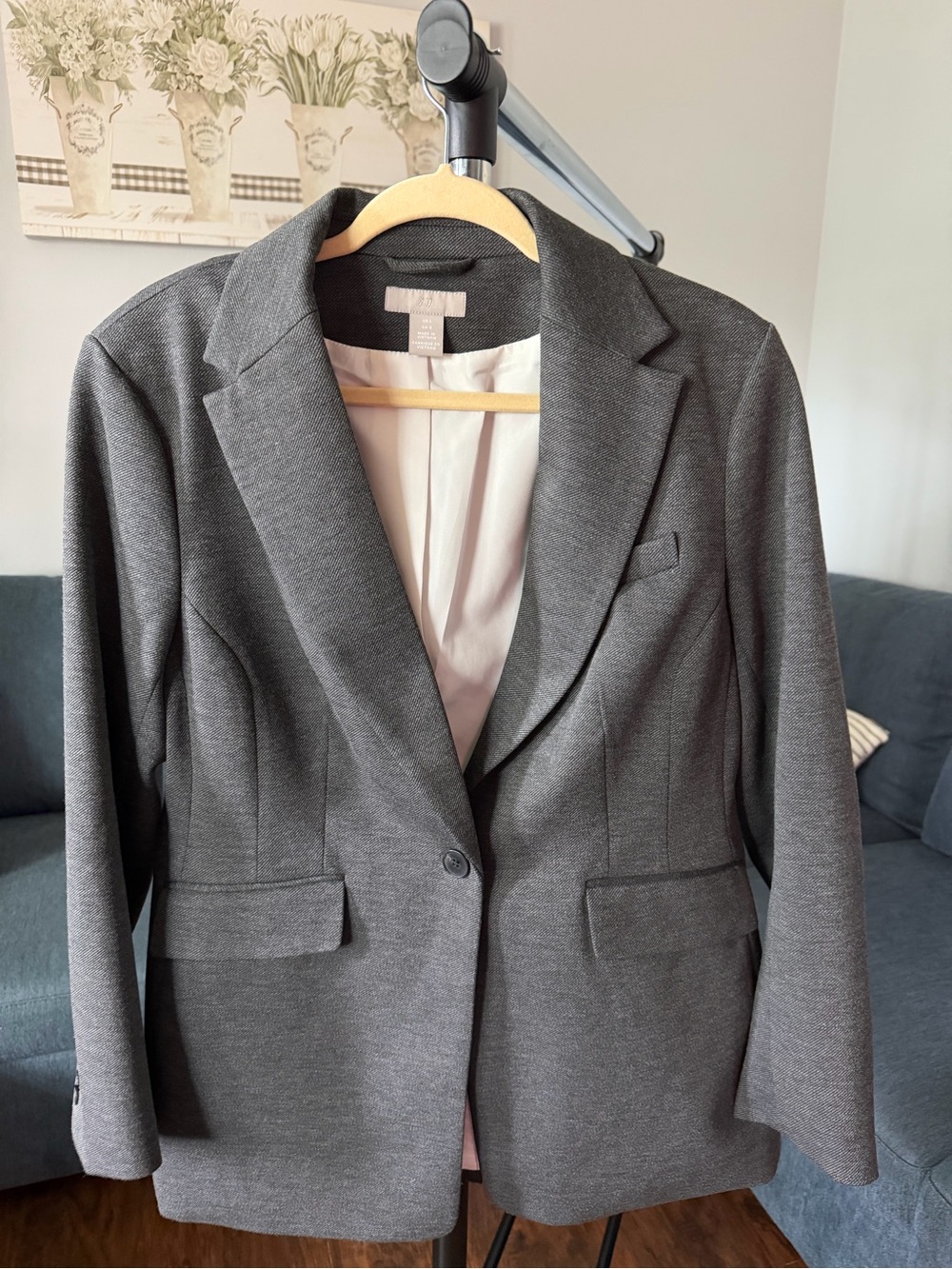H&M Women's Gray Single-Button Blazer